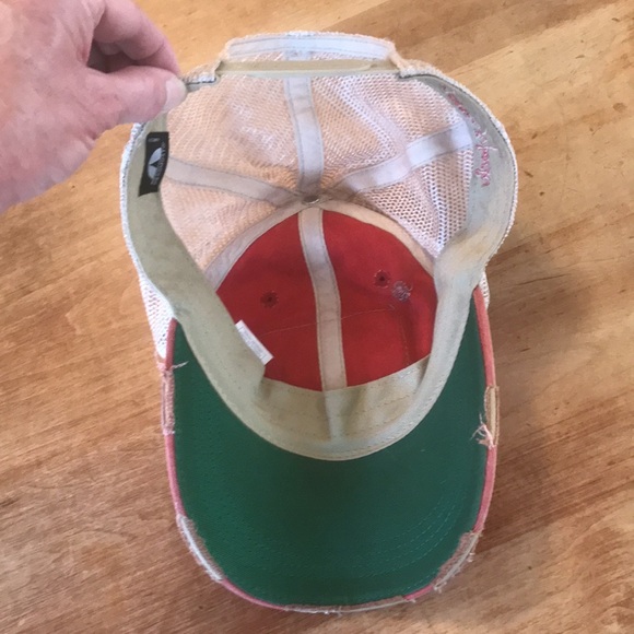 Judith March Distressed Red and Tan Mesh “Wifey” Cap - Picture 8 of 11